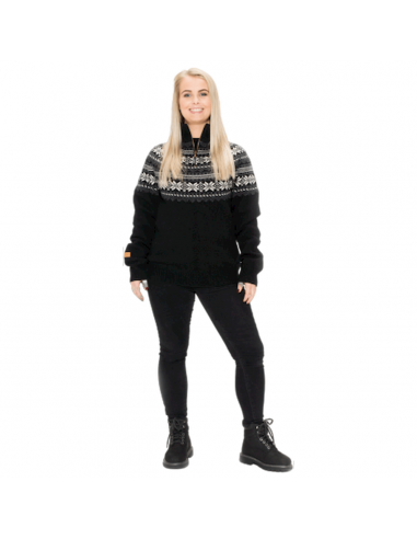 Dame Cold Bodö Norsk Uld Strik med Windstop - Dame Sort 469,00 kr.