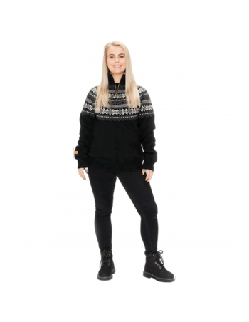 Dame Cold Bodö Norsk Uld Strik med Windstop - Dame Sort 469,00 kr.