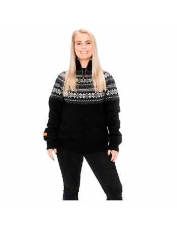Dame Cold Bodö Norsk Uld Strik med Windstop - Dame Sort 469,00 kr.