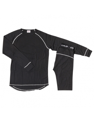 Herre COLD Merino Uld - Herre Skiundertøj Sæt - Sort 599,00 kr.